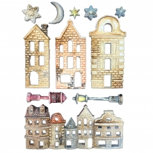Silikonform A5 - White Christmas Village - Stamperia