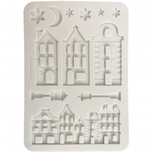 Silikonform A5 - White Christmas Village - Stamperia