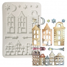 Silikonform A5 - White Christmas Village - Stamperia