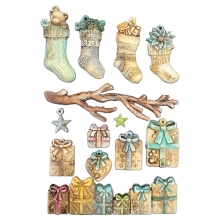 Silikonform A5 - White Christmas Socks and Presents - Stamperia