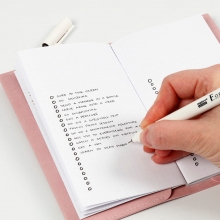 Notisbok Vit 9,5x16,6cm Evighetskalender Bullet Journal