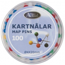 Kartnålar 4x20 mm - Mixade Färger - 100 st