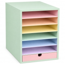 Kartongreol för A4 papper - 6 hyllor - H: 31,5 cm