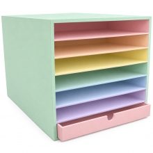 Kartongreol för A3 och 12x12 Papper - 6 hyllor - H: 32 cm
