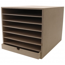 Kartongreol för A3 och 12x12 Papper - 6 hyllor - H: 32 cm