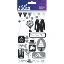Klistermärken Sticko Love You More till scrapbooking, pyssel och hobby