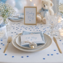 Konfetti 20 g - Blå Stjärnor Dukning Baby Shower, dop, namngivning