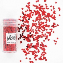 Konfetti Hearts 3mm Red Julpyssel till scrapbooking, pyssel och hobby