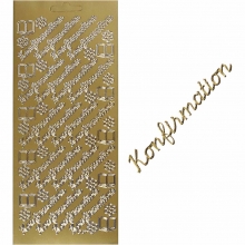 Stickers - Konfirmation - 10x23 cm - Guld