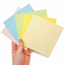 Kort och Kuvert - 13,5x13,5 cm - Pastell - 5 set