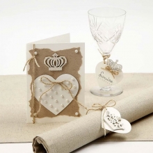 Kort och kuvert - 12,7x17,8 cm - Råvit - 4 set