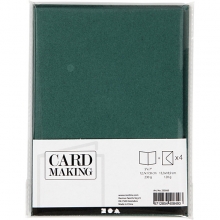 Kort och kuvert 12,7x17,8 cm Mörk Grön 4 set