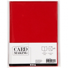 Kort och kuvert 12,7x17,8 cm Röd 4 set till scrapbooking, pyssel och hobby