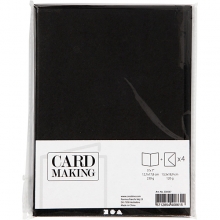 Kort och kuvert - 12,7x17,8 cm - Svart - 4 set