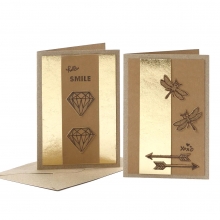 Kort och kuvert A6 Natur 6 set C6 till scrapbooking, pyssel och hobby