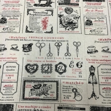 Bomullstyg Cotton Burlap 50x70 cm French Countory Tyg Textilier