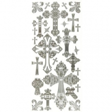 Stickers Kors i Silver Hot of the Press till scrapbooking, pyssel och hobby