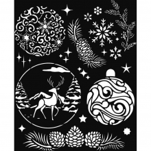Schablon 20x25 cm - Christmas Balls