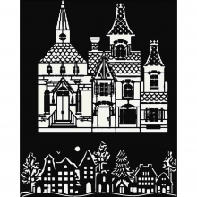 Schablon 20x25 cm - Christmas House