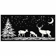 Schablon 12x25 cm - Christmas Deers