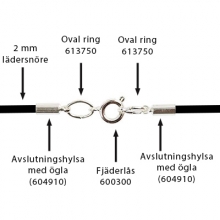 Startset Med Lädersnören Försilvrad 66 delar Smyckestillverkning