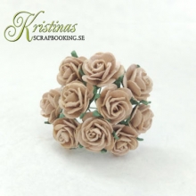 Mulberry Rose Scrapbooking Blommor Pappersblommor pappersrosor 15 mm Latte