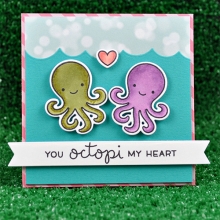 Lawn Fawn Cuts Custom Craft Die Octopi My Heart Stämplar