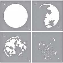 Layer Stencil Spellbinders - Full Moon - 4x4 Tum