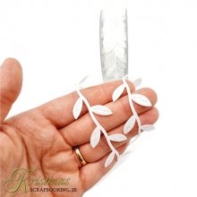 Band Leafy Vine White Mönstrade till scrapbooking, pyssel och hobby