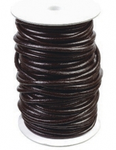 Läderband Rund 4mm Brun Läder Snöre Band