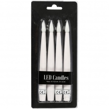 Led Julgransljus 14 mm 15,5 cm 4 St Ljuslinga Stearinljus Batteri Lampa