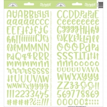 Alfabet Stickers Doodlebug Abigail Font Limeade Klistermärken
