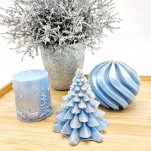 Silikonform Ljusformar - Julgran - H: 8 cm