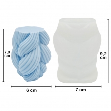 Silikonform Ljusformar - Twistad Fläta - H: 7,8 cm