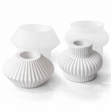 Silikonform för räfflade ljusstakar, 2 st, blank transparent, packshot.