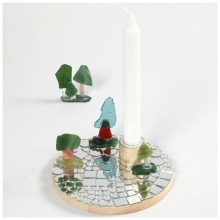 Ljusstake 4x16 cm Ljus Natur Ljushållare