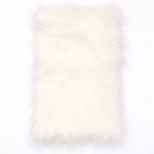 Plysch Långt Hår / Päls - 20x35 cm - Vit