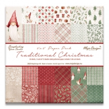 Paper Pad 36 ark Maja Design 6”x6” Traditional Christmas Pappersblock 4 8 Tum