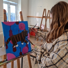 Målarplatta 30x30 cm Tjocklek 3 mm Vit 280 g Målarplattor med Canvasduk