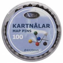 Kartnålar 4x20 mm - Svarta - 100 st