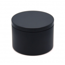Rund Plåtburk För Ljus - Svart - 236 ml - Inklusive Lock