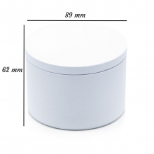 Rund Plåtburk Med Lock 1 st - Vit - 236 ml