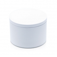 Rund Plåtburk Med Lock 1 st - Vit - 236 ml
