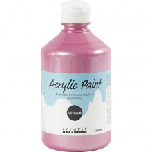Akrylfärg Metallisk Pärlemo - 500 ml - Ljusrosa