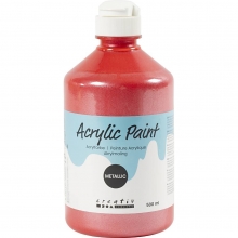 Akrylfärg Metallisk Pärlemo - 500 ml - Röd