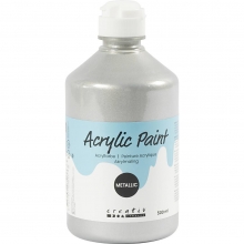 Akrylfärg Metallisk Pärlemo - 500 ml - Silver