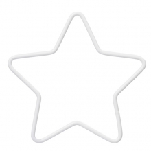 Metallring Vitlackerad - Stjärna - 10 cm