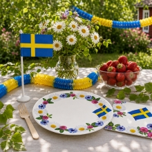 Girlang Sverige Flagga - Student - 2,5 m
