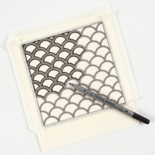 Miljövänlig disktrasa med mönster textiltusch och stencil DIY Inspiration