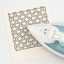 Miljövänlig disktrasa med mönster textiltusch och stencil DIY Inspiration